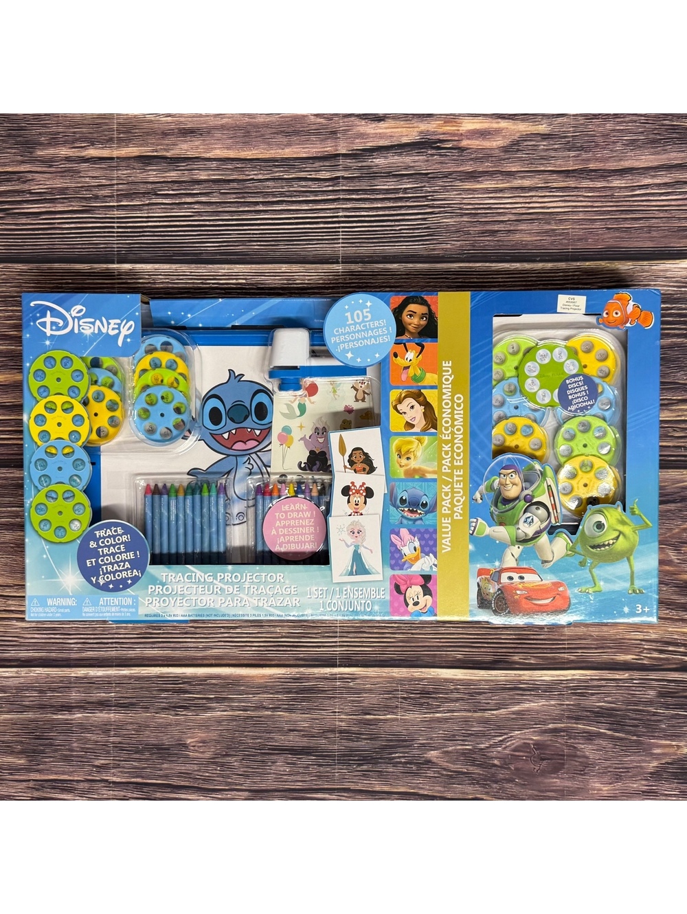 Disney Tracing Projector 105 Characters Value Pack NEW SEALED Stitch Toy Story